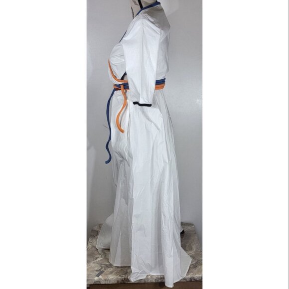 Rosie Assoulin White Cotton Multi Colored Strap Wrap Dress, Small, Resort 2018 - Picture 5 of 7